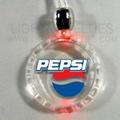 Light Up Pendant Necklace - Bottle Cap - Red